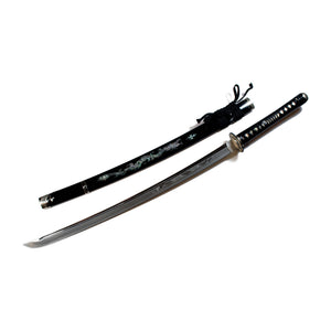 Drachen-Katana mit Horimono-Klinge und Perlmutt-Saya