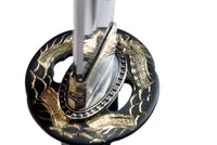 Dragon Katana with Horimono Blade and Mother-of-Pearl Saya