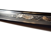 Dragon Katana with Horimono Blade and Mother-of-Pearl Saya