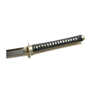 Katana mit Tsuba aus Messing mit Kanji-Gravur und Saya aus Walnussholz