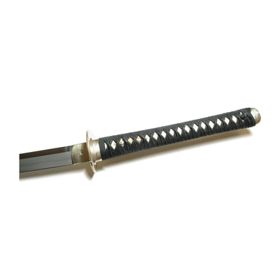 Katana with Brass Kanji Tsuba and Walnut Saya
