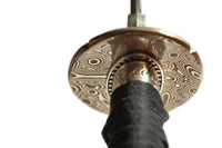 Katana with Brass Kanji Tsuba and Walnut Saya