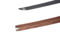 Katana with Brown Wood Saya and Silver Fittings