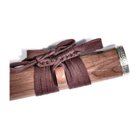 Katana with Brown Wood Saya and Silver Fittings