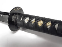 Katana with Engraved Dragon Blade and Gold Dragon Tsuba