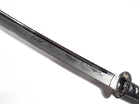 Katana with Engraved Dragon Blade and Gold Dragon Tsuba