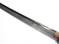Katana with Engraved Dragon Blade and Gold Dragon Tsuba