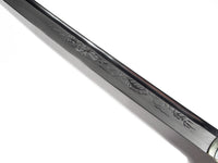Katana with Engraved Dragon Blade and Gold Dragon Tsuba