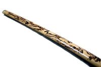 Natural Wood Saya with Burned Dragon Design