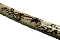 Natural Wood Saya with Burned Dragon Design