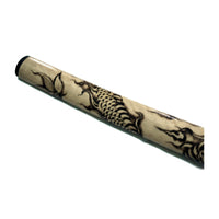 Natural Wood Saya with Burned Dragon Design