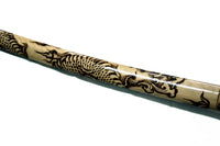 Natural Wood Saya with Burned Dragon Design