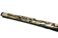 Natural Wood Saya with Burned Dragon Design