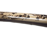 Natural Wood Saya with Burned Dragon Design