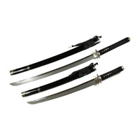 Three-Sword Set with Silver Sukashi Tsuba