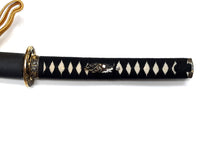 Antique gold fittings with Ishime Saya (charcoal textured) - high quality sword from Martialartswords.com