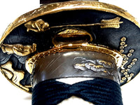 Antique gold fittings with Ishime Saya (charcoal textured) - MartialArtSwords.com