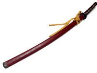 Antique fittings with Red Ishime Saya (charcoal textured) - high quality sword from Martialartswords.com