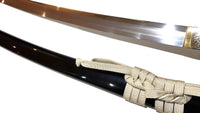 Silver Haidong jingum with White Sageo - high quality sword from Martialartswords.com