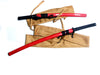 Daisho (katana and wakizashi pair) with red rice paper saya - high quality sword from Martialartswords.com