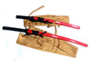 Daisho (katana and wakizashi pair) with red rice paper saya - high quality sword from Martialartswords.com